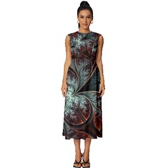Abstract Pattern Design Art Wallpaper Tracery Texture Sleeveless Round Neck Midi Dress by danenraven