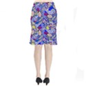 Blue Yellow Background Pattern Vector Texture Paisley Short Mermaid Skirt View2