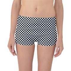 Black And White Checkerboard Background Board Checker Boyleg Bikini Bottoms by Cowasu