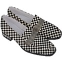 Black And White Checkerboard Background Board Checker Women s Chunky Heel Loafers View3