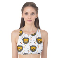 Lion Heads Pattern Design Doodle Tank Bikini Top by Cowasu