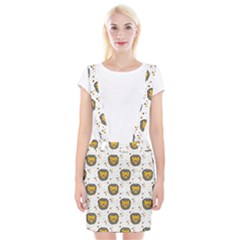 Lion Heads Pattern Design Doodle Braces Suspender Skirt by Cowasu