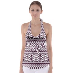 Illustration Ukrainian Folk Seamless Pattern Ornament Babydoll Tankini Top by Cowasu