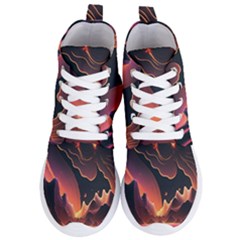 Fire Flame Burn Hot Heat Light Burning Orange Women s Lightweight High Top Sneakers by Cowasu