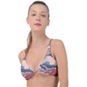 Waves Ocean Sea Water Pattern Rough Seas Knot Up Bikini Top View1