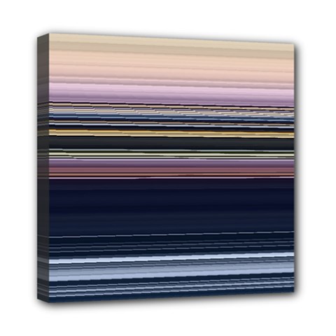 Horizontal Line Strokes Color Lines Mini Canvas 8  X 8  (stretched) by Bangk1t