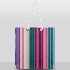 Vertical Line Color Lines Texture Full Print Rope Handle Tote (large) by Bangk1t