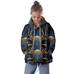 Cancer Star Sign Astrology Kids  Oversized Hoodie by Bangk1t