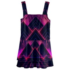 Synthwave City Retrowave Wave Kids  Layered Skirt Swimsuit by Bangk1t