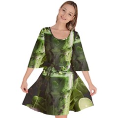 Drink Spinach Smooth Apple Ginger Velour Kimono Dress by Ndabl3x