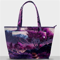 Landscape Painting Purple Tree Back Pocket Shoulder Bag  by Ndabl3x