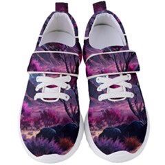 Landscape Painting Purple Tree Women s Velcro Strap Shoes by Ndabl3x