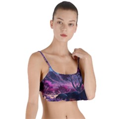 Landscape Painting Purple Tree Layered Top Bikini Top  by Ndabl3x
