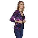 Landscape Painting Purple Tree Women s One-Button 3/4 Sleeve Short Jacket View3