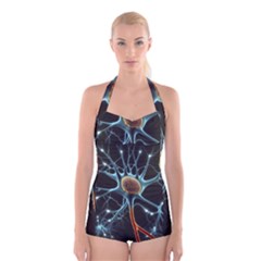 Organism Neon Science Boyleg Halter Swimsuit  by Ndabl3x