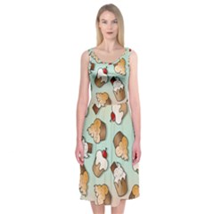 Cupcakes Cake Pie Pattern Midi Sleeveless Dress by Ndabl3x