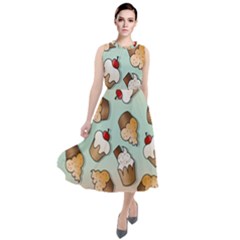 Cupcakes Cake Pie Pattern Round Neck Boho Dress by Ndabl3x