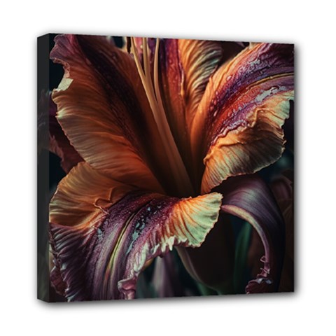 Flower Orange Lilly Mini Canvas 8  X 8  (stretched) by Ndabl3x