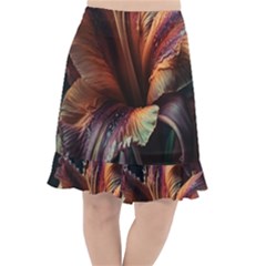 Flower Orange Lilly Fishtail Chiffon Skirt by Ndabl3x