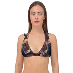 Flower Orange Lilly Double Strap Halter Bikini Top by Ndabl3x