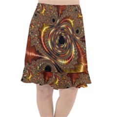Geometric Art Fractal Abstract Art Fishtail Chiffon Skirt by Ndabl3x