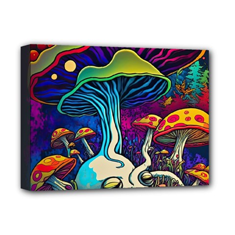 Mushrooms Fungi Psychedelic Deluxe Canvas 16  X 12  (stretched)  by Ndabl3x
