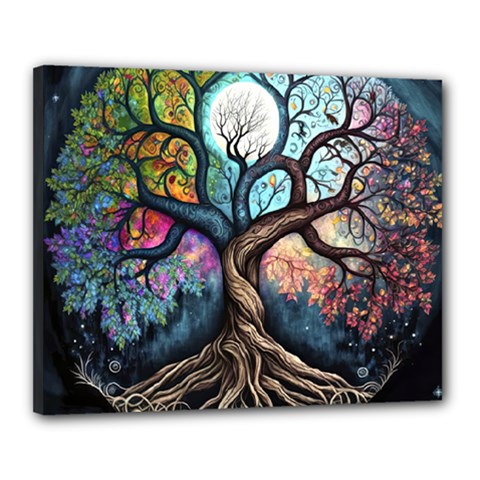 Tree Colourful Canvas 20  X 16  (stretched) by Ndabl3x