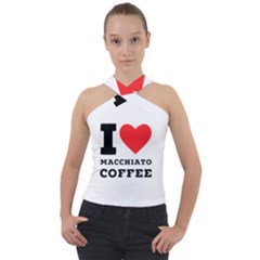 I Love Macchiato Coffee Cross Neck Velour Top by ilovewhateva