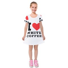 I Love White Coffee Kids  Short Sleeve Velvet Dress by ilovewhateva
