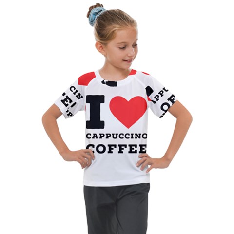 I Love Cappuccino Coffee Kids  Mesh Piece Tee by ilovewhateva