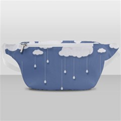 Blue Clouds Rain Raindrops Weather Sky Raining Waist Bag  by Wav3s