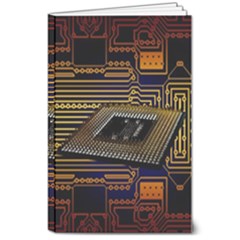 Processor Cpu Board Circuit 8  X 10  Softcover Notebook by Wav3s