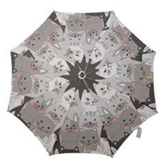 Cute Cats Seamless Pattern Hook Handle Umbrellas (medium) by Wav3s