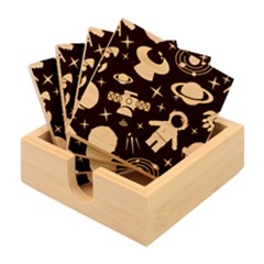 Space Seamless Pattern Bamboo Coaster Set by Wav3s