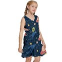 Seamless-pattern-with-funny-aliens-cat-galaxy Kids  Sleeveless Tiered Mini Dress View3
