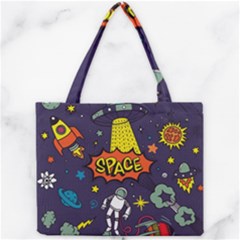 Vector Flat Space Design Background With Text Mini Tote Bag by Wav3s
