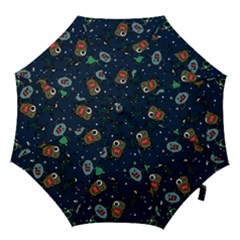 Monster-alien-pattern-seamless-background Hook Handle Umbrellas (large) by Wav3s