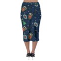 Monster-alien-pattern-seamless-background Midi Pencil Skirt View2