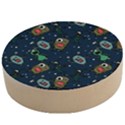 Monster-alien-pattern-seamless-background Wooden Bottle Opener (Round) View1