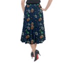 Monster-alien-pattern-seamless-background Midi Mermaid Skirt View2