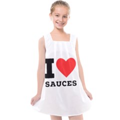 I Love Sauces Kids  Cross Back Dress by ilovewhateva