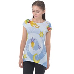 Science Fiction Outer Space Cap Sleeve High Low Top by Ndabl3x