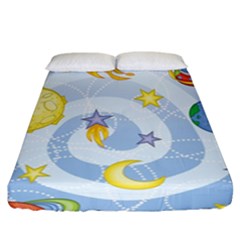 Science Fiction Outer Space Fitted Sheet (california King Size) by Ndabl3x