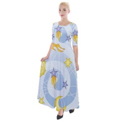 Science Fiction Outer Space Half Sleeves Maxi Dress by Ndabl3x