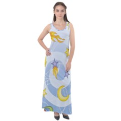 Science Fiction Outer Space Sleeveless Velour Maxi Dress by Ndabl3x