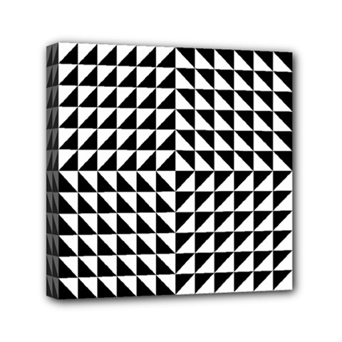 Optical Illusion Black Mini Canvas 6  X 6  (stretched) by Ndabl3x