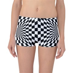 Optical Illusion Chessboard Tunnel Reversible Boyleg Bikini Bottoms by Ndabl3x