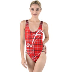 Geometry Mathematics Cube High Leg Strappy Swimsuit by Ndabl3x
