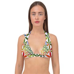 Mandala Rainbow Colorful Double Strap Halter Bikini Top by Ndabl3x