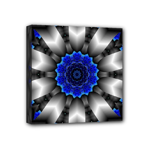 Kaleidoscope Abstract Round Mini Canvas 4  X 4  (stretched) by Ndabl3x